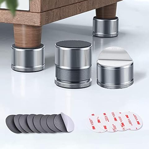 xuenair Furniture Risers 1 inch Adjustable,4 Pack Metal Bed Risers Lift Height 1"-1.7",Non-Slip Bottom Silicone Pad,Heavy Duty Couch Risers Sofa Risers (Small - Gray - 4 pcs) Cover