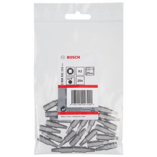 Bosch Professional Bit Extra-Hart für Innenvierkant-Schrauben (R2, Länge: 25 mm, 25 Stück) – Ansicht 2