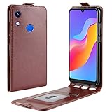 HualuBro Huawei Honor 8A Hülle, Leder Brieftasche Etui Tasche Schutzhülle HandyHülle [Magnetic Closure] Leather Wallet Flip Hülle Cover für Huawei Honor 8A (Braun)