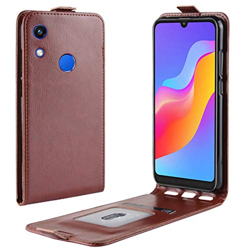 HualuBro Huawei Honor 8A Hülle, Leder Brieftasche Etui Tasche Schutzhülle HandyHülle [Magnetic Closure] Leather Wallet Flip Hülle Cover für Huawei Honor 8A (Braun)