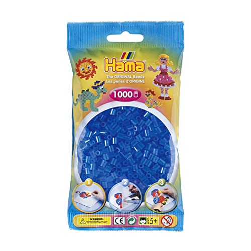 Hama - 207-15 - Loisir Créatif - Midi Sachet 1000 Perles - Bleu Transparent