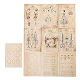 Generic Juego de Papel, Papel Vintage, Mano de Obra Fina, 10 Hojas para Tarjetas (Diario de costura)