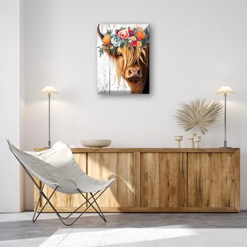 Toile murale vache et impression animale pour décoration de chambre et bureau - 5
