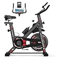 Dskeuzeew Cyclette da Casa Professionale, Bicicletta ad attrito Indoor per Fitness da Camera con Schermo LCD e Portabicchieri, Volano 12kg, struttura in acciaio da 80 mm, capacità di 150 kg