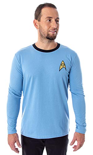 Star Trek The Original Series Mens TOS Costume Long Sleeve Tee Shirt - (Spock Large)