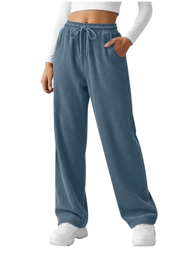 Pantalon de survêtement droit et ample pour femme avec poches