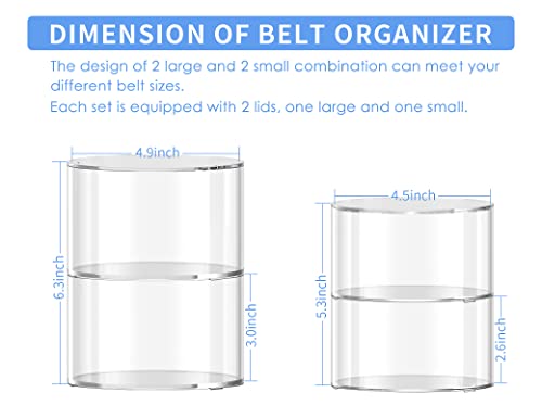 Meteou Belt Organizer, Acrylic Belt Rack Holder, Acrylic Box Storage And Display For Belt, Belt Organizer For Drawer, Multi-Layers Display For Jewelries,Watches,Bracelets (Set Of 4) #TOP5