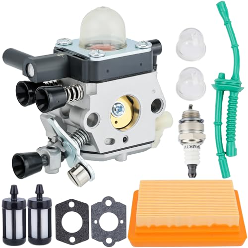 Hipa MM55 Carburetor for Sthil MM55C MM 55 Tiller String Trimmer Parts Carb Replace 4601-120-0600 ZAMA C1Q-S202A C1Q-S202 with Air Filter Fuel Line Kit