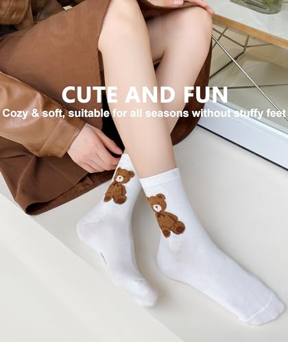 Image of IIG 5 Pairs Womens Novelty Cute Crew Socks Colorful Funny Ankle Socks Gifts for Womens Socks