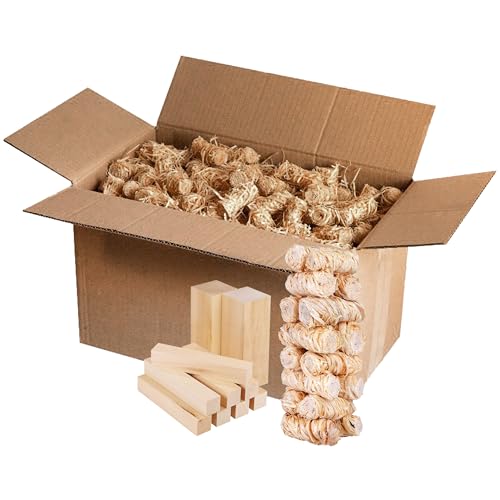 Fire Starter and Fire Wood Sticks for Indoor and Outdoor Use - Quick Ignition Fire Logs for BBQ, Fireplace, Fire Pit and Campfires - Fatwood Firestarter Kindling Sticks