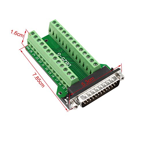 Conector D-sub DB25 macho adaptador para PCB sin soldadura miniatura 4