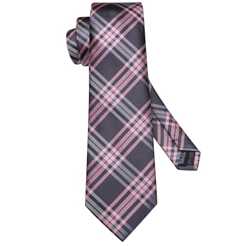 Image of Dubulle Silk Ties Set for Men Formal Paisley Striped Necktie Pocket Square Cufflinks 3PCS Sets Wedding Business Party