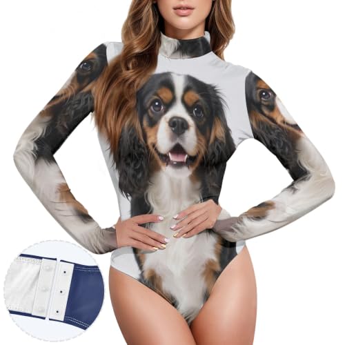 Body de manga larga suave con cuello alto falso GuoChe y broches planos 2
