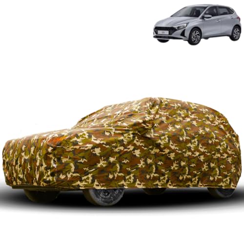 Image of Water Proof Car Body Cover Compatible for Hyundai i20 Asta. | Dust Proof, Heat Resistant | Ultra Surface Body Protection - (Military Jungle Print)