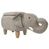 Critter Sitters Tan 15-in Seat Height Elephant Animal Shape Storage Ottoman Furniture