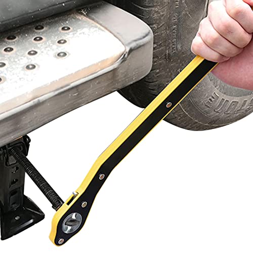 LAFANDE Llave de trinquete para ahorrar mano de obra | Herramienta universal de reparación de coche giratoria de 360° con mango largo, herramienta de elevación de gato de tijera