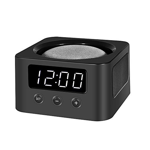 Universal Clock Stand and Docking Station for Google Home Mini, Amazon Echo Dot (3rd Gen), etc. - Black