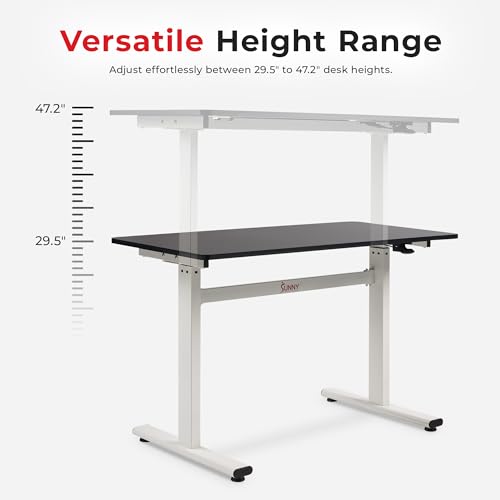 Image of Sunny Health & Fitness Multi-Purpose Air-Drive Adjustable Standing Desk, Pneumatic Air Lifting, Electricity-Free, Scratch-Resistant Surface with up to 47.2 inch Height, Treadmill Compatible SF-A023001 | 29.5 inch-47.2 inch Height, Air Lifting System, Universal Equipment Compatibility, No Electricity, Eco-Friendly, Easy Setup