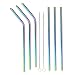 Stainless Steel Straws Iridescence Colors, Fits 30 oz Tumbler, Extra Long Reusable Ecofriendly (30oz, Straight 3 Bend 3)