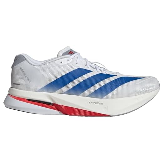 adidas Herren Adizero Boston 13 Schuhe, White-royal Blue-Halo Silver, 43|43.5