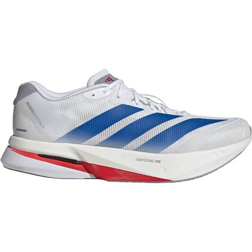 adidas Homme Adizero Boston 13 Chaussures, White-Royal Blue-Halo Silver, 43|43.5