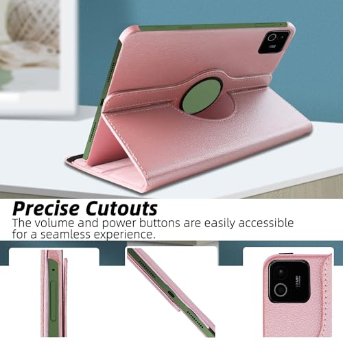 Image of TGK 360 Degree Rotating Flip Cover Case for Xiaomi Mi Pad 8 /8 Pro /Mi Pad 7 /7 Pro 11.2 inch Tablet (Rose Gold)