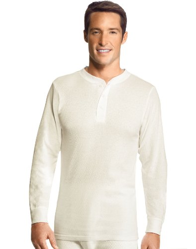 Hanes Men's Thermal Henley, S-Natural