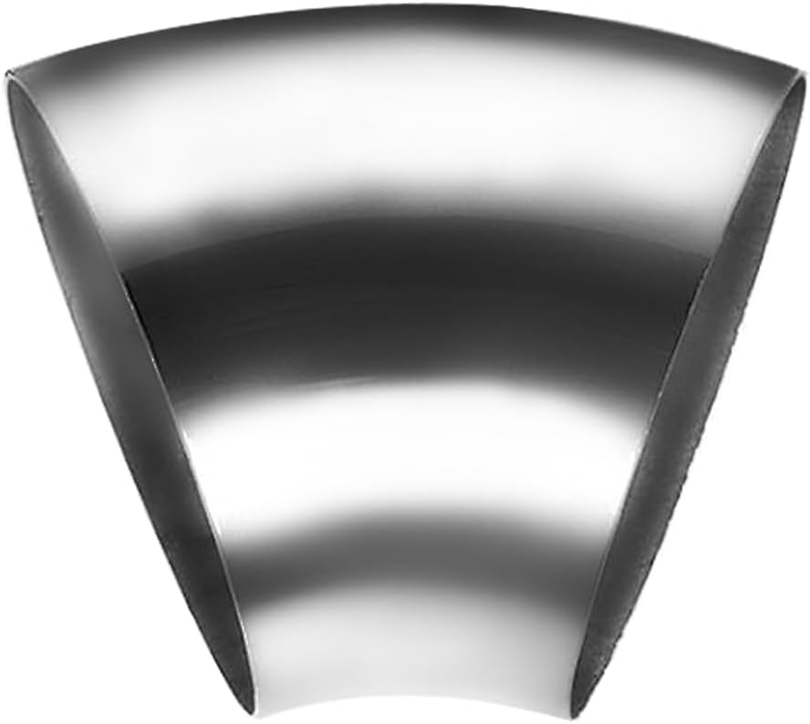 Cotonake OD 5 Inch 45 Degree SS304 Stainless Steel Bend Tube Exhaust Elbow Pipe for Car Modified Exhaust System 5" Piping Silver Tone，Stair Handrail (1pcs)