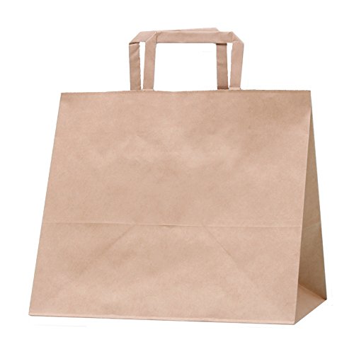 シモジマ ヘイコー 手提 紙袋 フラットチャームバッグ 300-1 未晒クラフト 30x22x27cm 50枚 003277101
