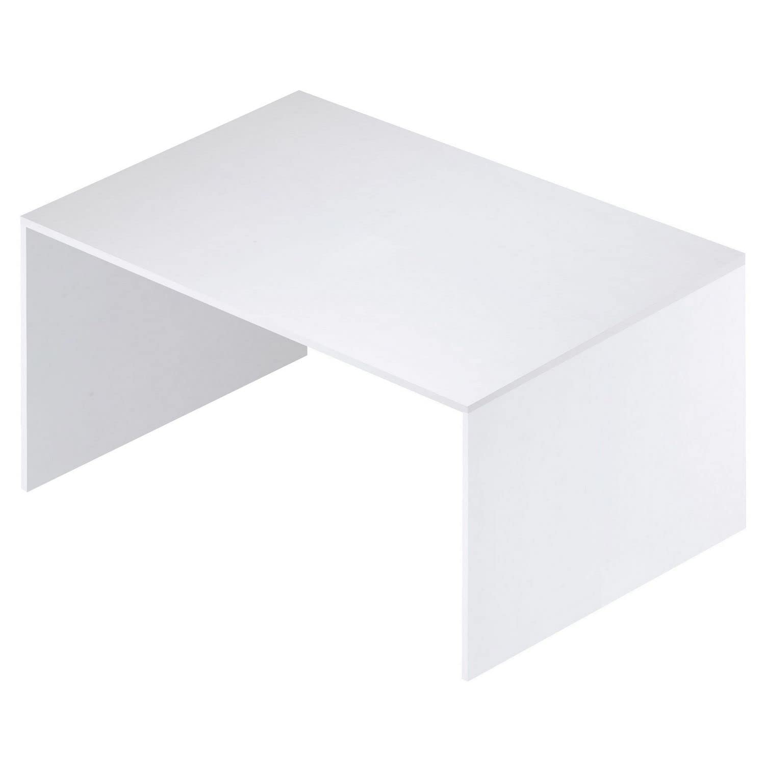 Escritorio de oficina con panel frontal de 73 cm de altura, color blanco flameado