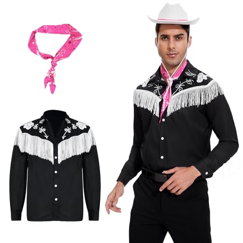 Costume de cowboy vintage pour homme avec chemise manches longues
