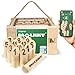 Mölkky Original - Holz Wurfspiele für Draußen, Garten, Picknick, Strand, Freizeit, Camping - Birkenholz 12 Kegel,1 Stock, Spiel Outdoor für Familie, Gruppen, 2+ Spieler, ab 6 Jahren