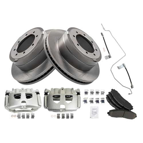 Image of TRQ Brake Pad & Rotor Kit Ceramic Compatible with 2017-2019 Ford F-350 Super Duty