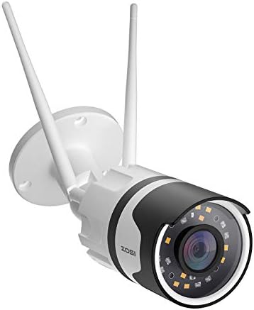 ZOSI 3MP Security Camera Outdoor, 2K Wireless WiFi Spotlight IP Camera with Two-Way Audio, IP66 Waterproof, 80ft Color Night Vision,Human Detection,Motion Alert, Compatible with Alexa-C190