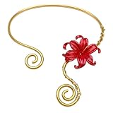 ZBIianxer Elegante Collar con Colgante Floral Multicolor con Ajuste Helicoidal Gargantilla con Colgante Floral Colorido para Varias Ocasiones Collar de Cadena Ajustable