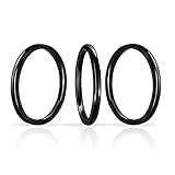 SILVERLINE JEWELRY 2mm Stainless Steel Comfort Fit Unisex Wedding Engagement Band Stacking Ring Set