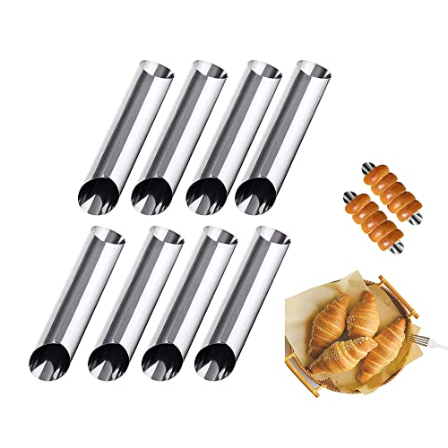 8 Pack Cannoli Tubes, Stainless Steel 5 inch Pancake Tubes