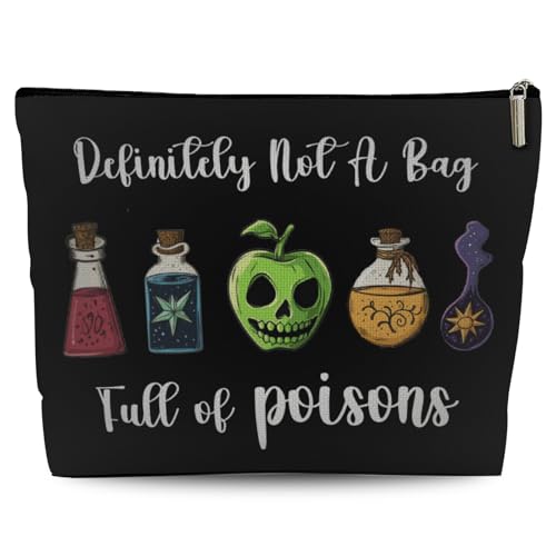 Lyiibb Definitely Not A Bag Full of Poisons Makeup Bag, Witchy Gifts for Women, Villains Inspired Cosmetic Bag with Zipper