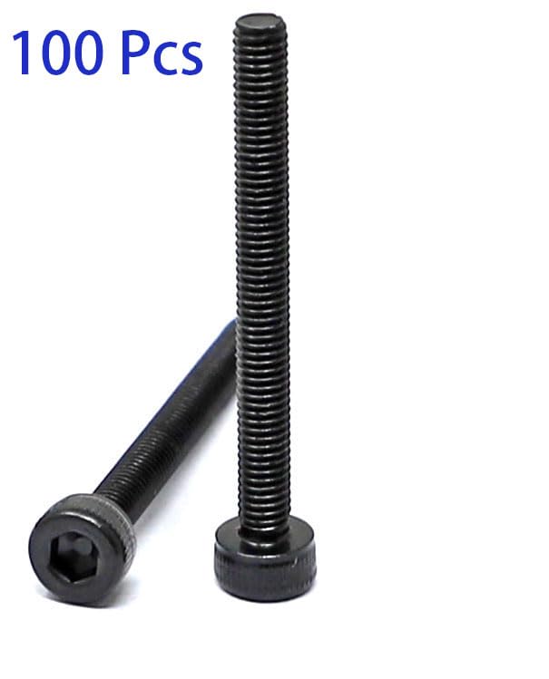 Image of iexcell 100 Pcs M3 x 30mm Thread Pitch 0.5 mm Alloy Steel 12.9 Grade Hex Socket Head Cap Screws Bolts Kit, Black Oxide Finish