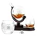 Produktbild Maverton Whisky Karaffe mit Gravur - Globus mit Schiff, 850 ml - 2er Whiskygläser Set - Whisky Decanter - Geschenk für Paare Eltern - personalisiert - Kompass