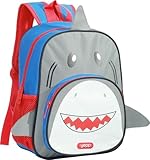 Mochila Infantil Baby Masculina Bichinhos Yepp MIM6347 (Tubarão Cinza)