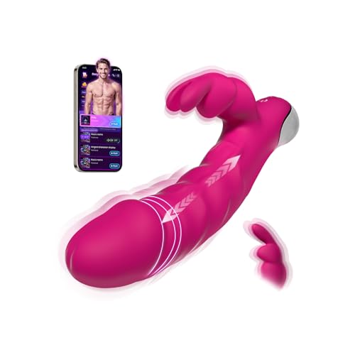 Rabbit Vibrator Sex Toys Thrusting Vibrators APP G-Spot Vibrator 10*10 Modes AI LOVER Rabbit Vibrator for women ClitoralStimulator Adult Toys Sex toys4couples men & women Adult Sex Toy Dildo Vibrators