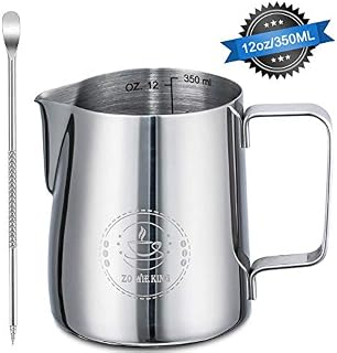 Stainless Steel Milk Frothing Pitcher 12oz/ 350ml Steaming Pitchers with Decorating Art Pen