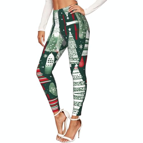 Leggings de Navidad de tacto suave con diseño elástico para gimnasio y senderismo activo