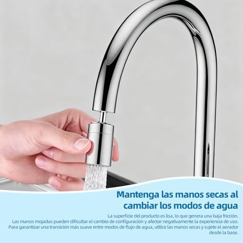Miniatura 7 de Esufeir 360 Giratorio Aireador Grifo Cocina Fm22 M24 Con Adaptador,Extension Difusor Atomizador Fregadero,Boquilla Cabezal Filtro Extensor Grifo Lavabo,Alargador Alcachofa Dosificador Acople Ducha