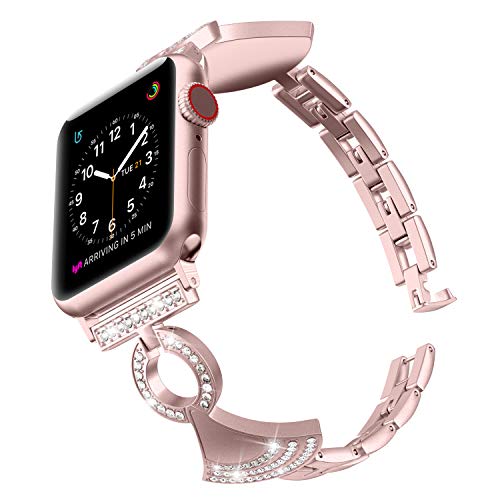 Bänder Kompatibel mit Apple Watch 38mm 40mm Iwatch Series 6/5/4/3/2/1 / Apple Watch SE, Damen Edelstahl Schmuck Armband Armreif Ersatz Armband