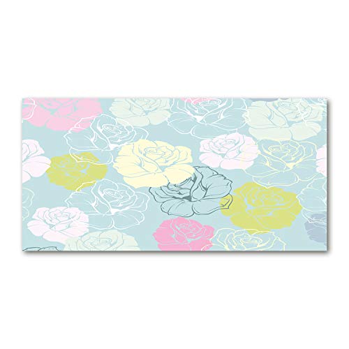 Crédence de cuisine Tulup 100x50 cm en verre trempé avec motif de roses multicolores