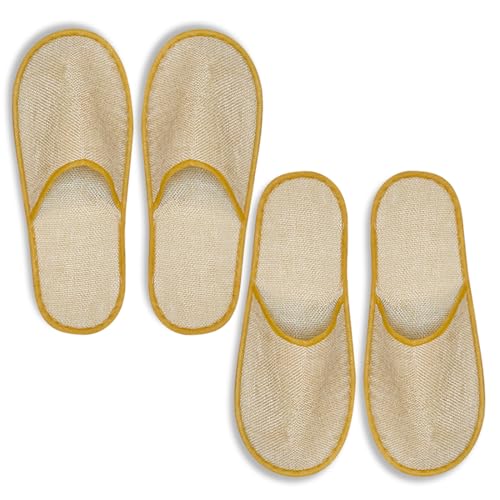 OUDQFCJ 2 pares de cómodas zapatillas desechables para hombre y mujer, adecuadas para balnearios, hoteles, viajes, bodas, zapatillas desechables para invitados y zapatillas para bodas
