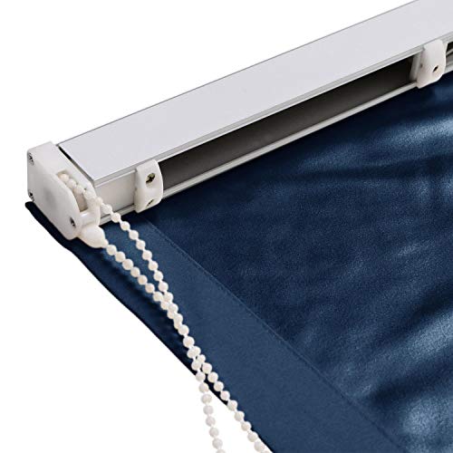 Cololeaf Roman Shade Roman Shades White Light Filtering, Customized Roman Shade Blackout Room Darkening Roman Shade Washable Fabric, Install Hardware Included, Blue, 1 Piece #TOP2