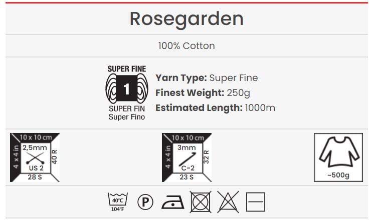 Image of Yarn Art Flowers Rosegarden 100% Cotton 250gr 8.80 oz 1094yds Multicolor Cotton Yarn Rainbow Crochet Yarn Spring Summer (315)